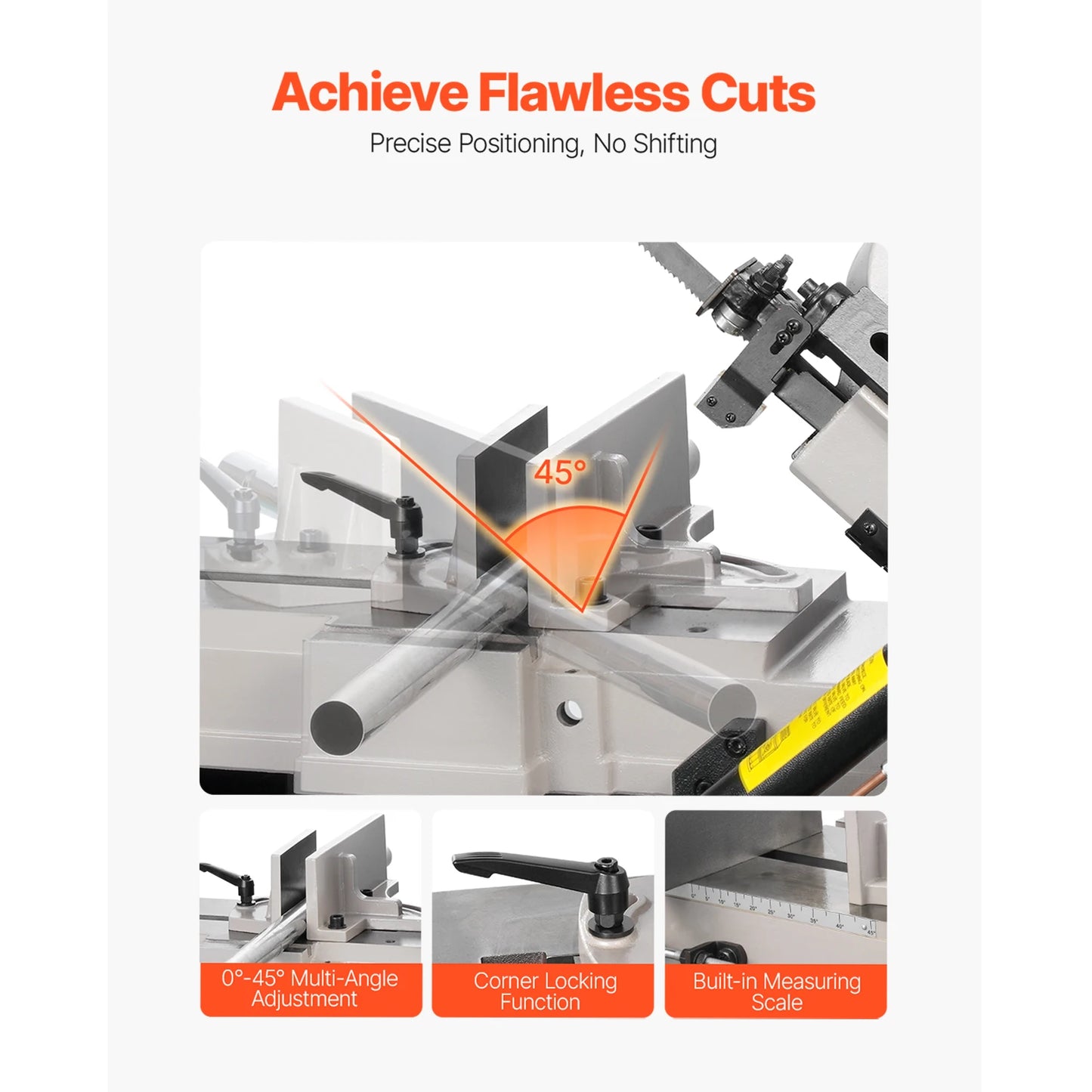 SucceBuy Metal Horizontal Band Saw 7 x 12 in / 7 x 8.25 in Rectangular Cutting Capacity Variable Speed, for Metal, Wood, Plastic
