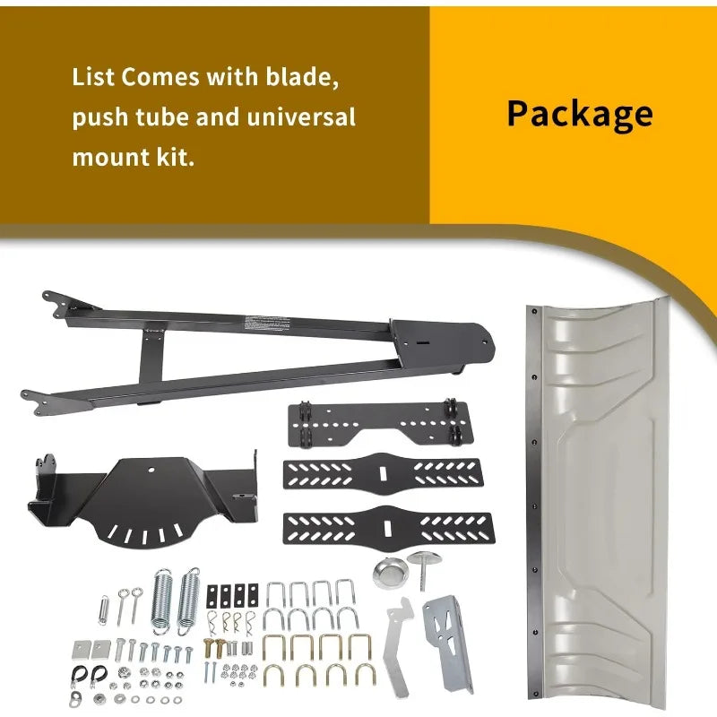 KUAFU Snow Plow Blade Universal Kit Steel Adjustable 48 Inch Complete Universal Kit Package
