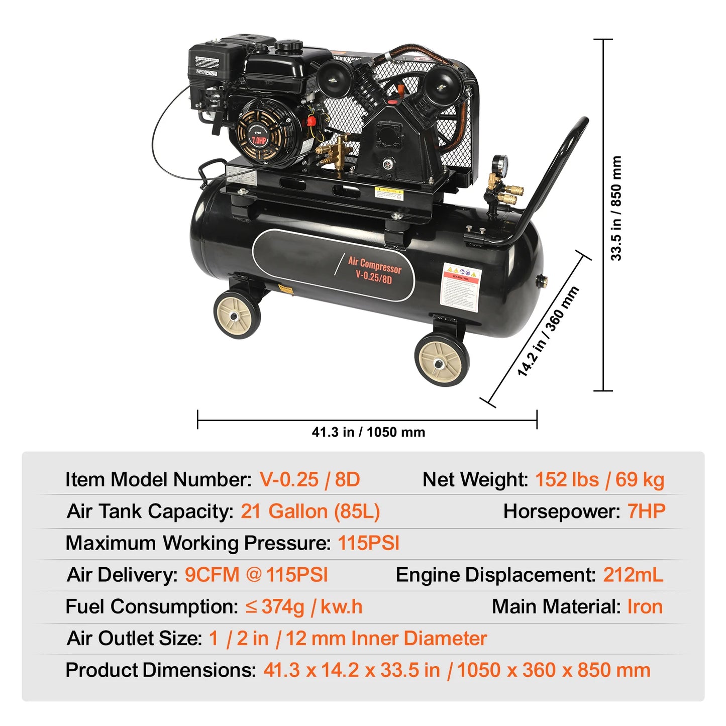 Electric 15HP Air Compressor 10 20 30 Gallon Tank 115 PSI For Workshop