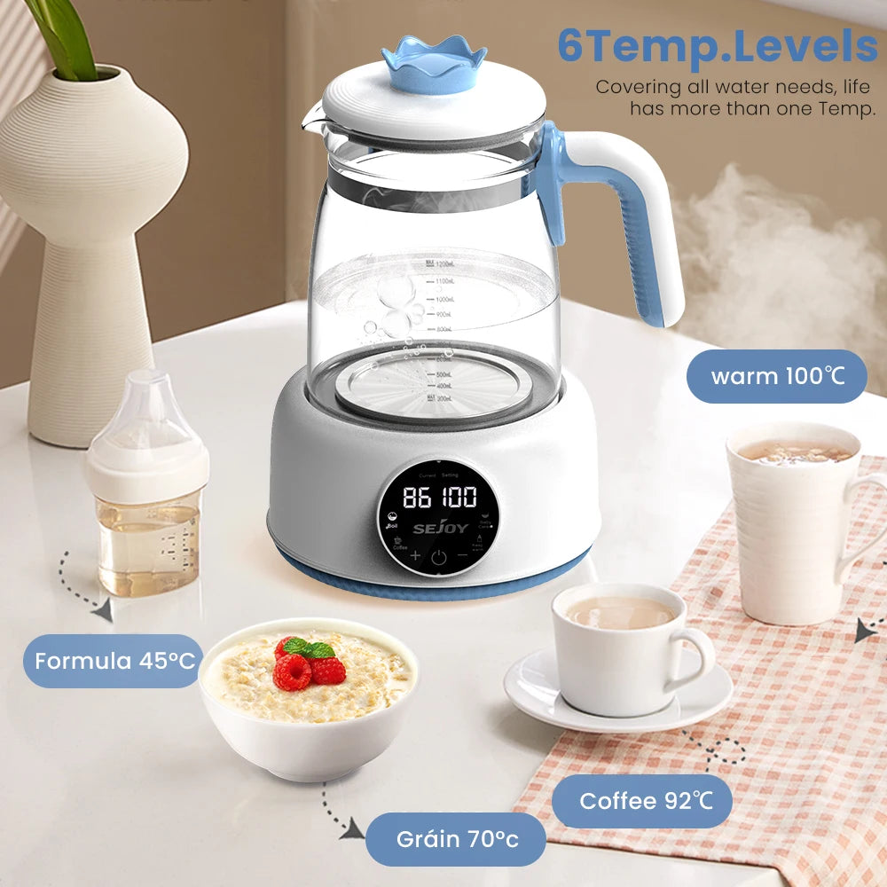 Sejoy Electric Kettle for Baby Milk Feeding Instant Temperature Control Water Tea and Coffee Pot