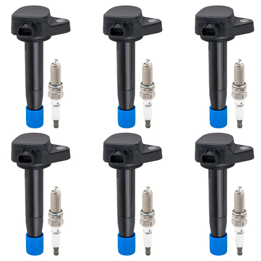 6 Pieces Ignition Coils And 6 Spark Plugs For Acura RDX ZDX Honda Pilot UF624
