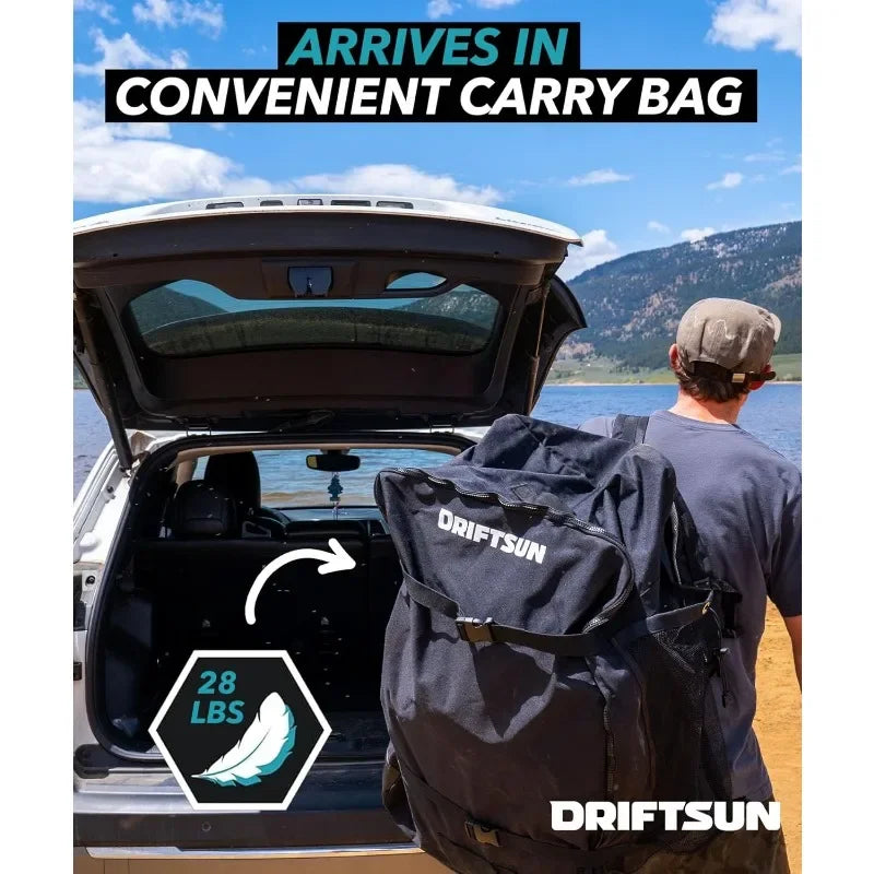 Driftsun Rover 120 Inflatable Kayak Single Rider High Pressure Floor Padded Seats White Water Kayak