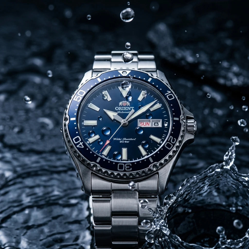 Japanese Orient Diving Automatic Watch for Men 20Bar Waterproof Week Date Luminous Stainless Steel Sports Mechanical Wrist Watch
