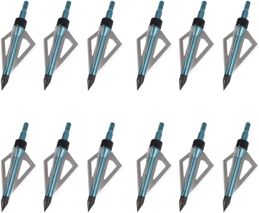 Hunting Broadheads 3 Blade 100 Grain 12 Pack For Crossbow