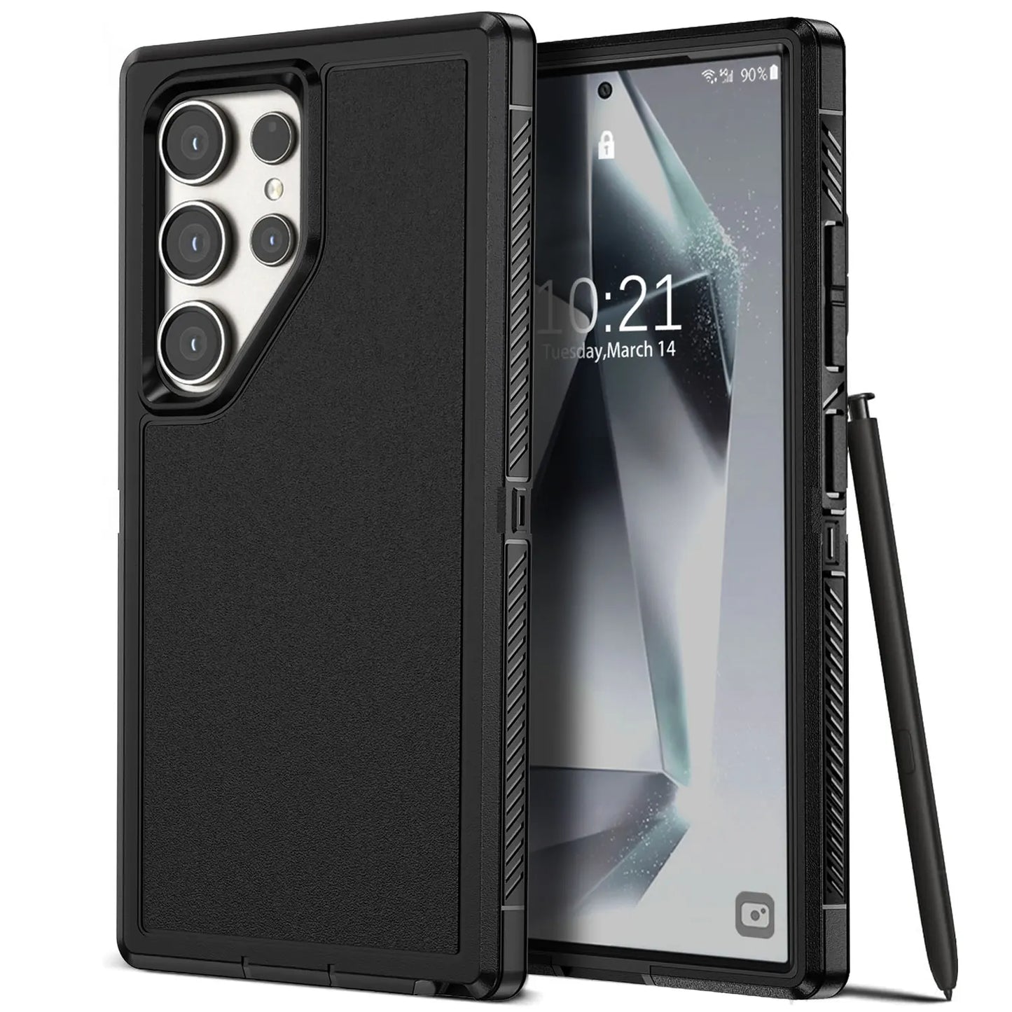 Samsung Galaxy S24 Ultra 5G Dual Layer Case Slim Rugged Shockproof Cover Black