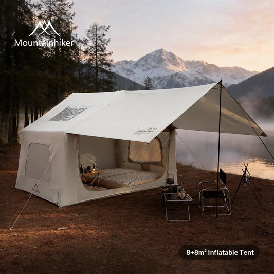 8x8m Inflatable Camping Tent With Manual Pump Easy Setup MountainHiker