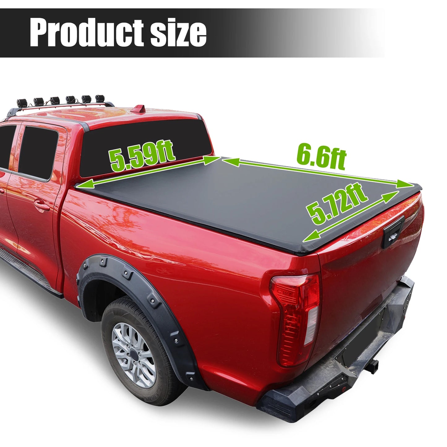 6.6FT Roll Up Tonneau Cover Bed For 2019 To 2024 Chevy Silverado And GMC Sierra 1500