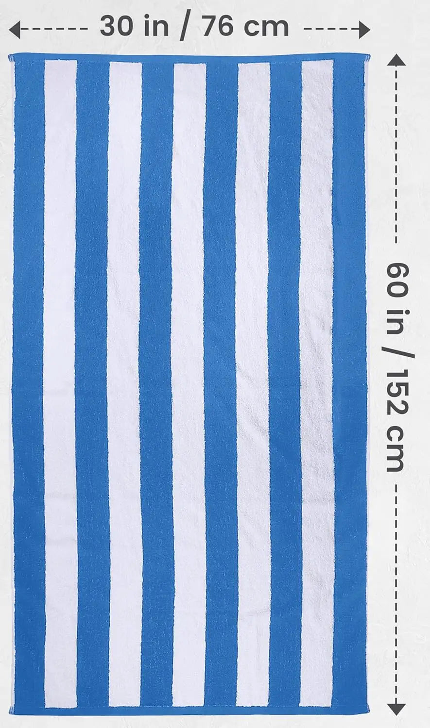 U Towels 4 Pack Cabana Stripe Beach Towel 30 by 60 Inches Oversized 100 Percent Ringspun Cotton Pool Towels Highly Absorbent Bath Towels