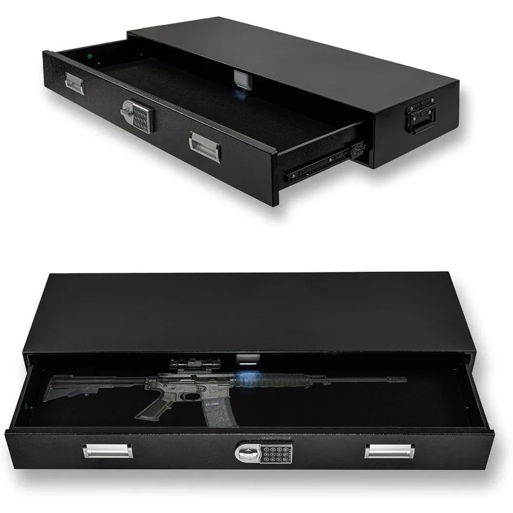 Under Bed Gun Safe Drawer for AR Rifle Long Storage Case for Car Trunk Gun Storage Rifle Safes for Home Rifle and Pistols