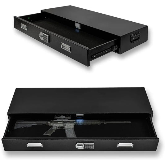 Under Bed Gun Safe Drawer for AR Rifle Long Storage Case for Car Trunk Gun Storage Rifle Safes for Home Rifle and Pistols
