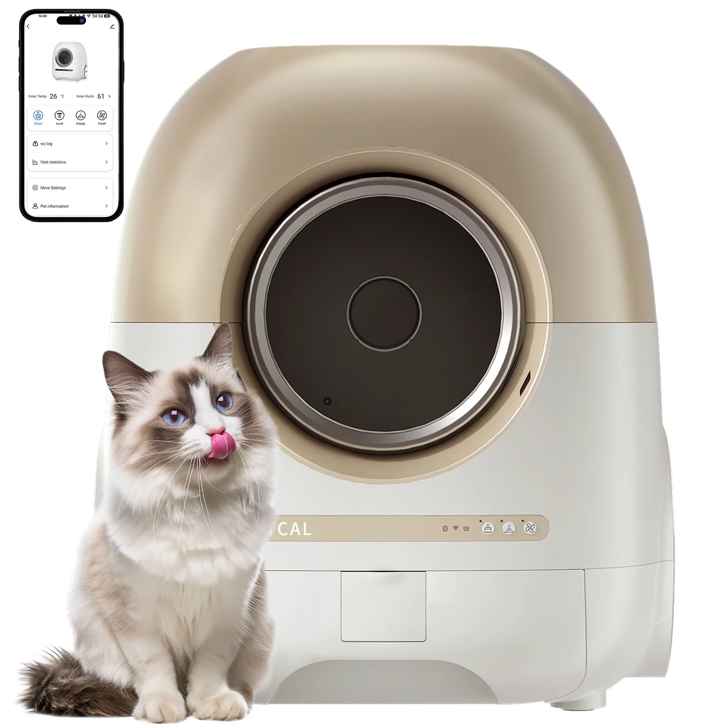 Redsasa Self Cleaning Smart Cat Litter Box With App Remote Control
