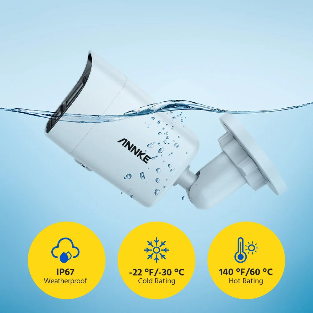 Annke 4K IP Camera Outdoor Indoor Weatherproof Bullet 8MP Video Surveillance Camera with Audio Recording and POE Connectivity