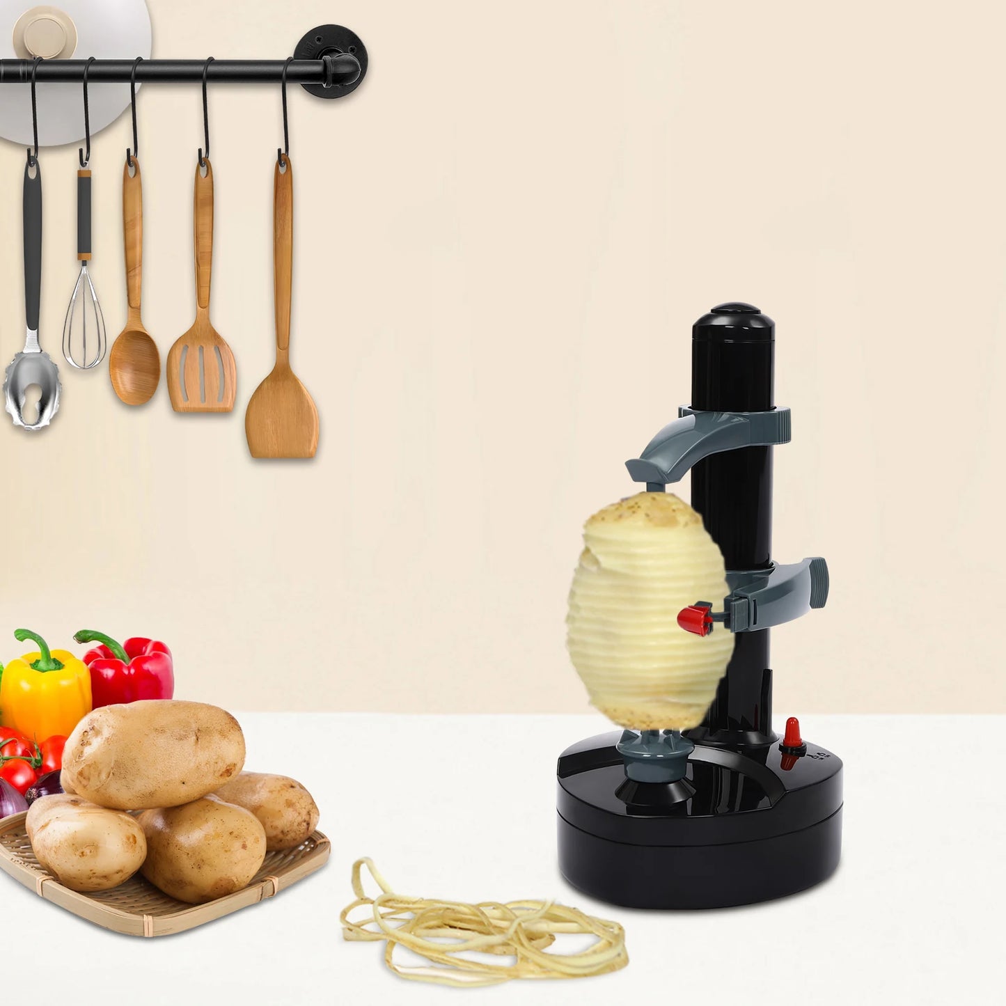 Electric Peeler For Vegetables Multi Function Fruit Potato Carrot Kitchen Automatic Rotating Peeling Tool