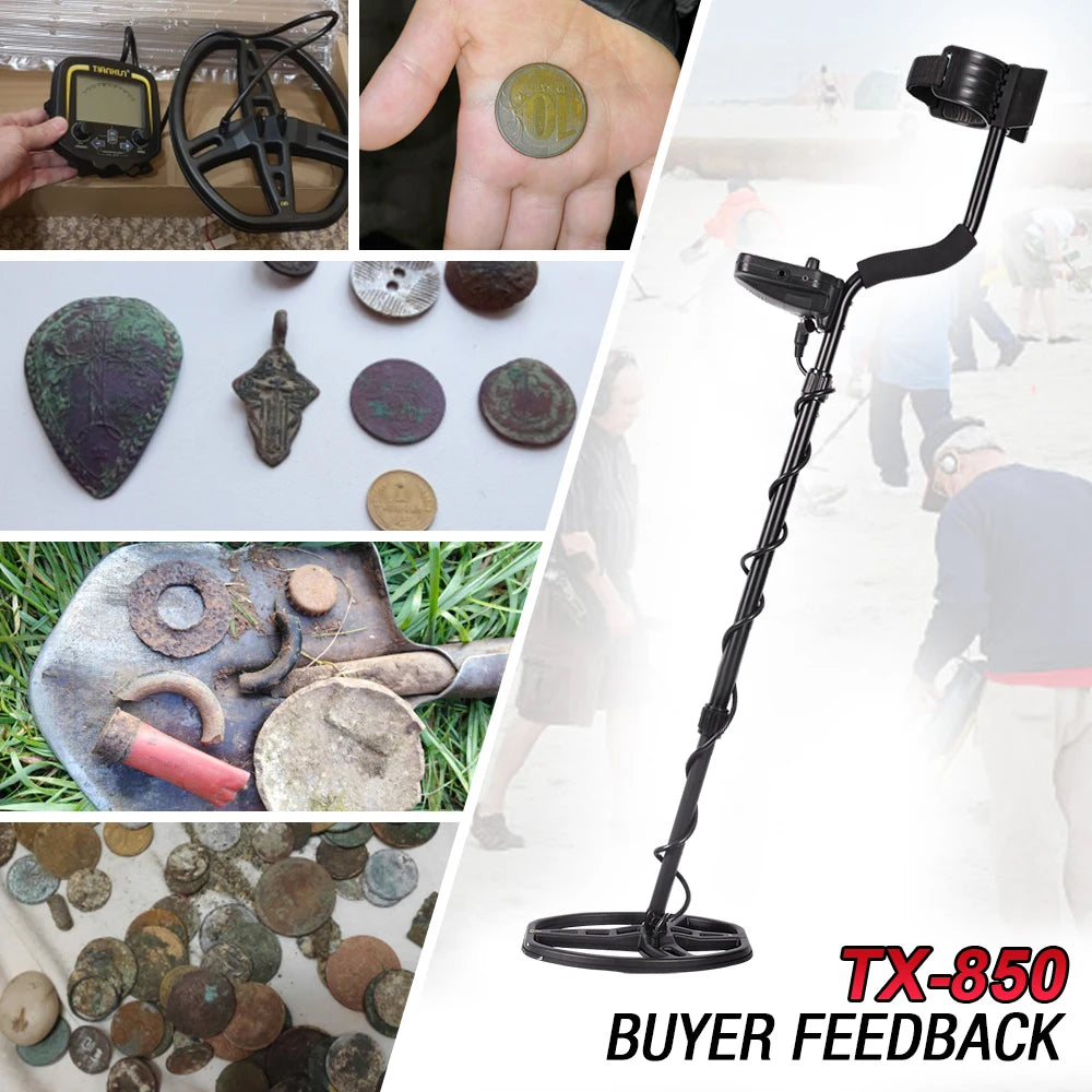TX 850 Underground Metal Detector For Gold Jewelry Coins Relics With LCD
