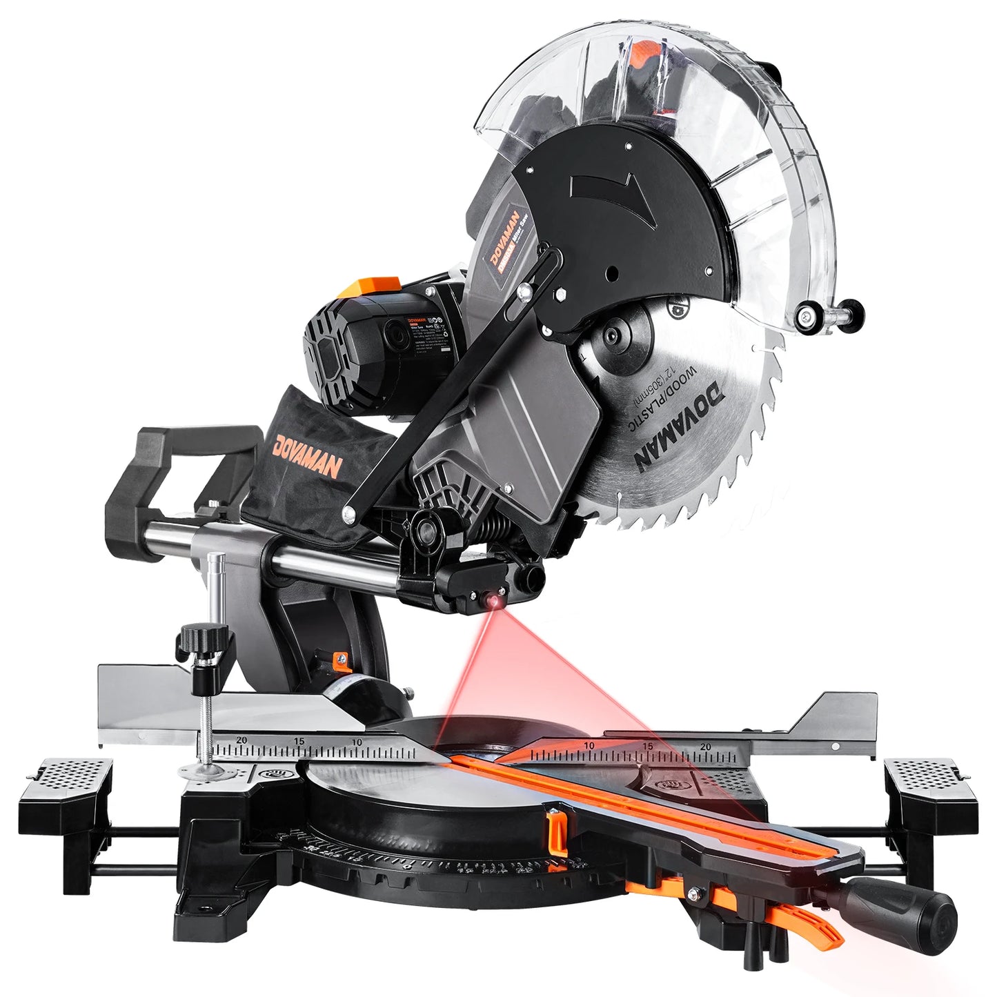 Dovaman 12 Inch Dual Bevel Sliding Miter Saw With Laser Guide 3800 RPM Corded