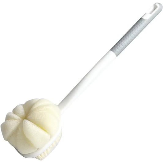 Soft Bristles Loofah Back Scrubber With Long Handle Exfoliating Bath Mesh Sponge