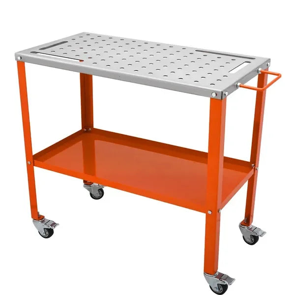 36x18 Welding Table 1200lbs Lockable Casters 4 Tool Slots