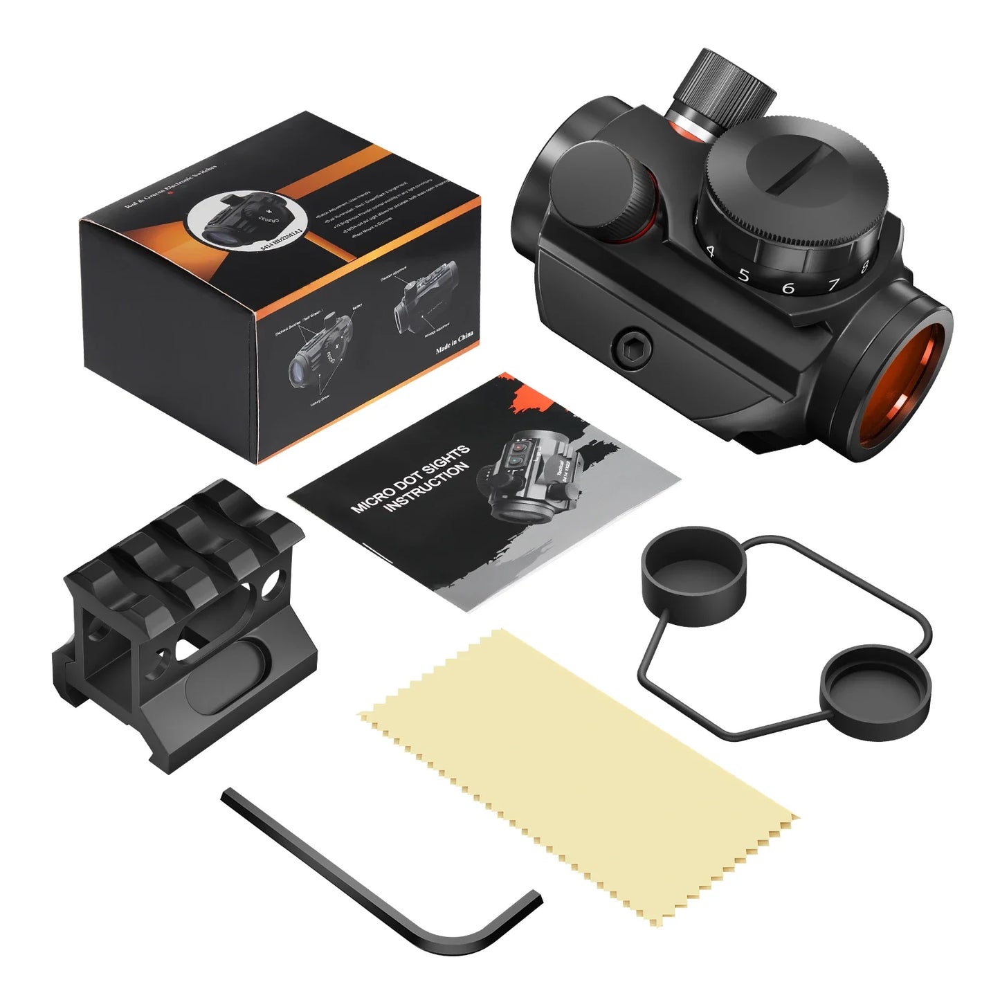 2MOA Red Dot Sight Reflex Sight with Riser Mount for Hunting and Tactical Shooting