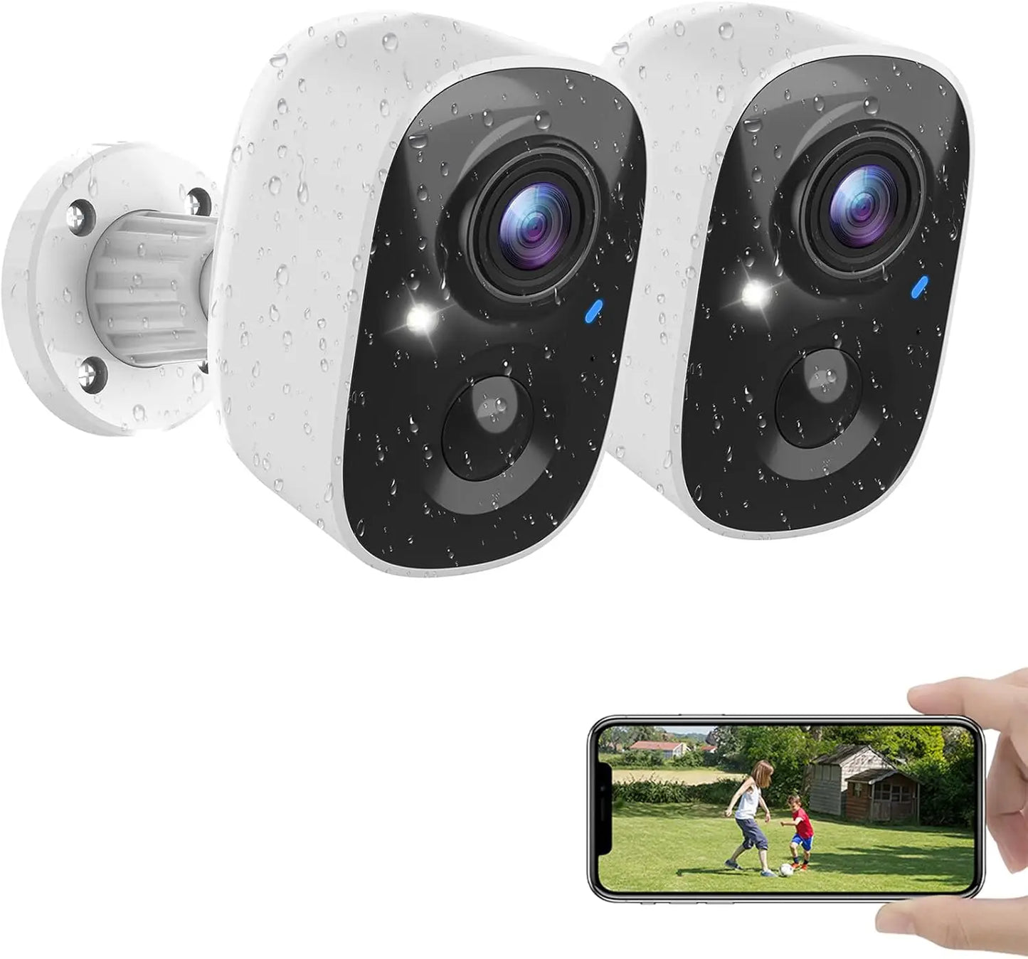 2K 3MP Wireless Outdoor Security Camera 5200mAh Battery Powered PIR Body Detection Night Vision Spotlight Two Way Audio