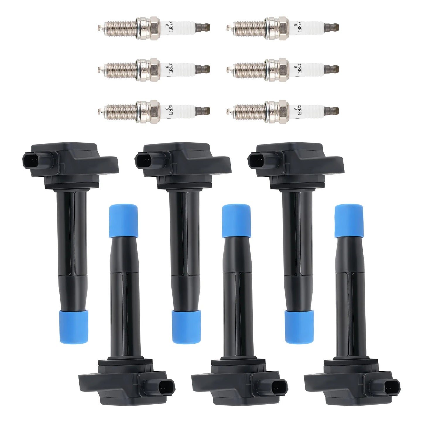 6 Pieces Ignition Coils And Spark Plugs For Acura RDX ZDX Honda Pilot UF624