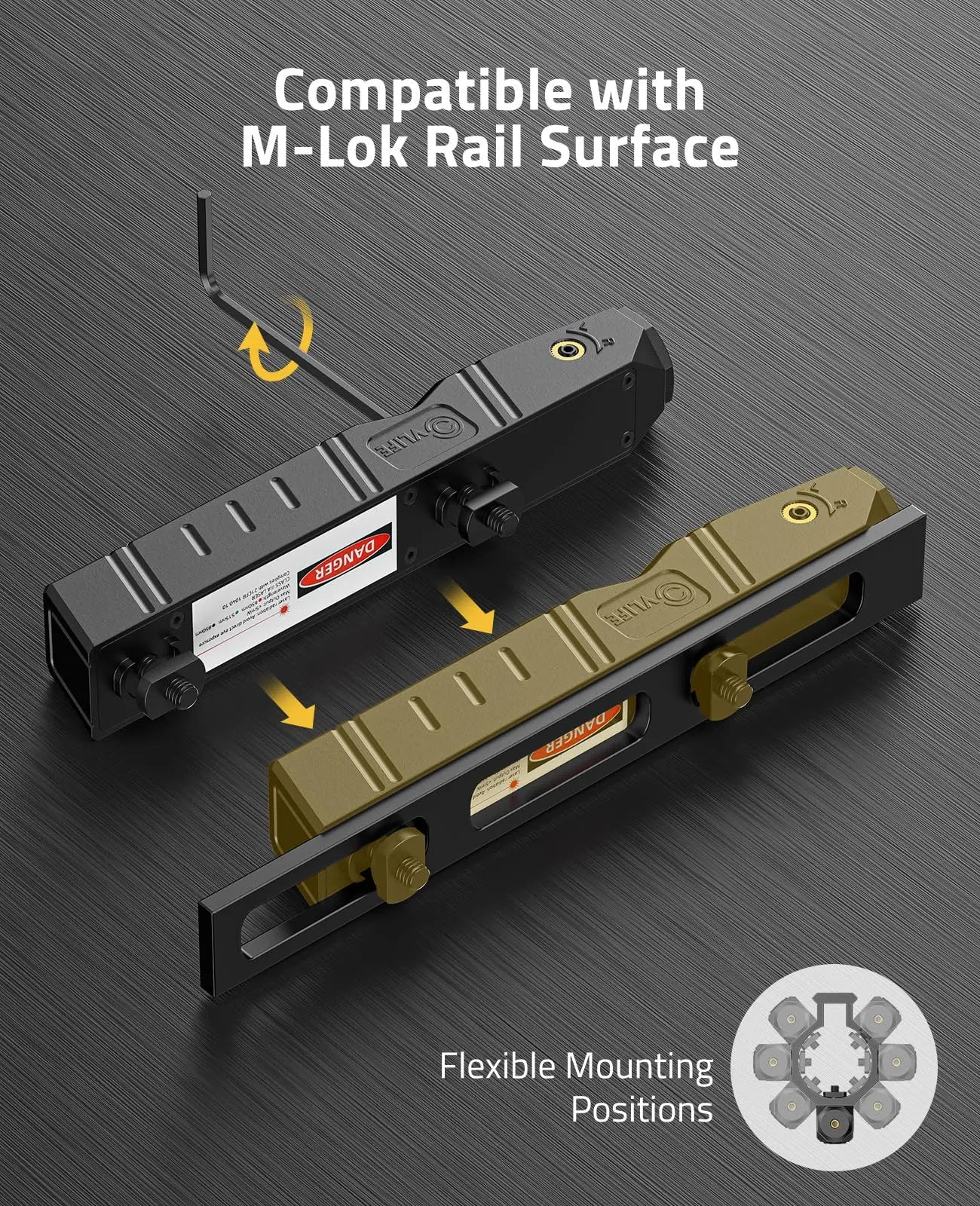 Laser Sight for Rifle IR Laser Sight M-Lok Rail Rechargeable Low-Profile Tactical Laser Strobe Function Infrared Night Vision