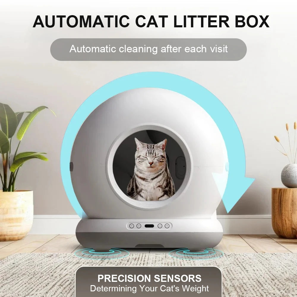 Automatic Self Cleaning Cat Litter Box 72L With App Control For Big Cats