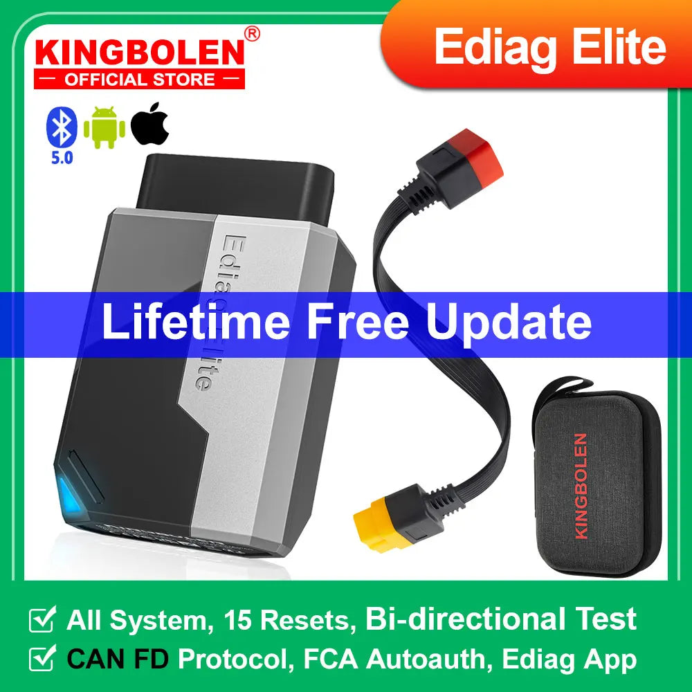 2025 New Kingbolen Ediag Elite Car Diagnostic Tool All System 15 Resets Bi-Directional Test OBD2 Auto Scanner