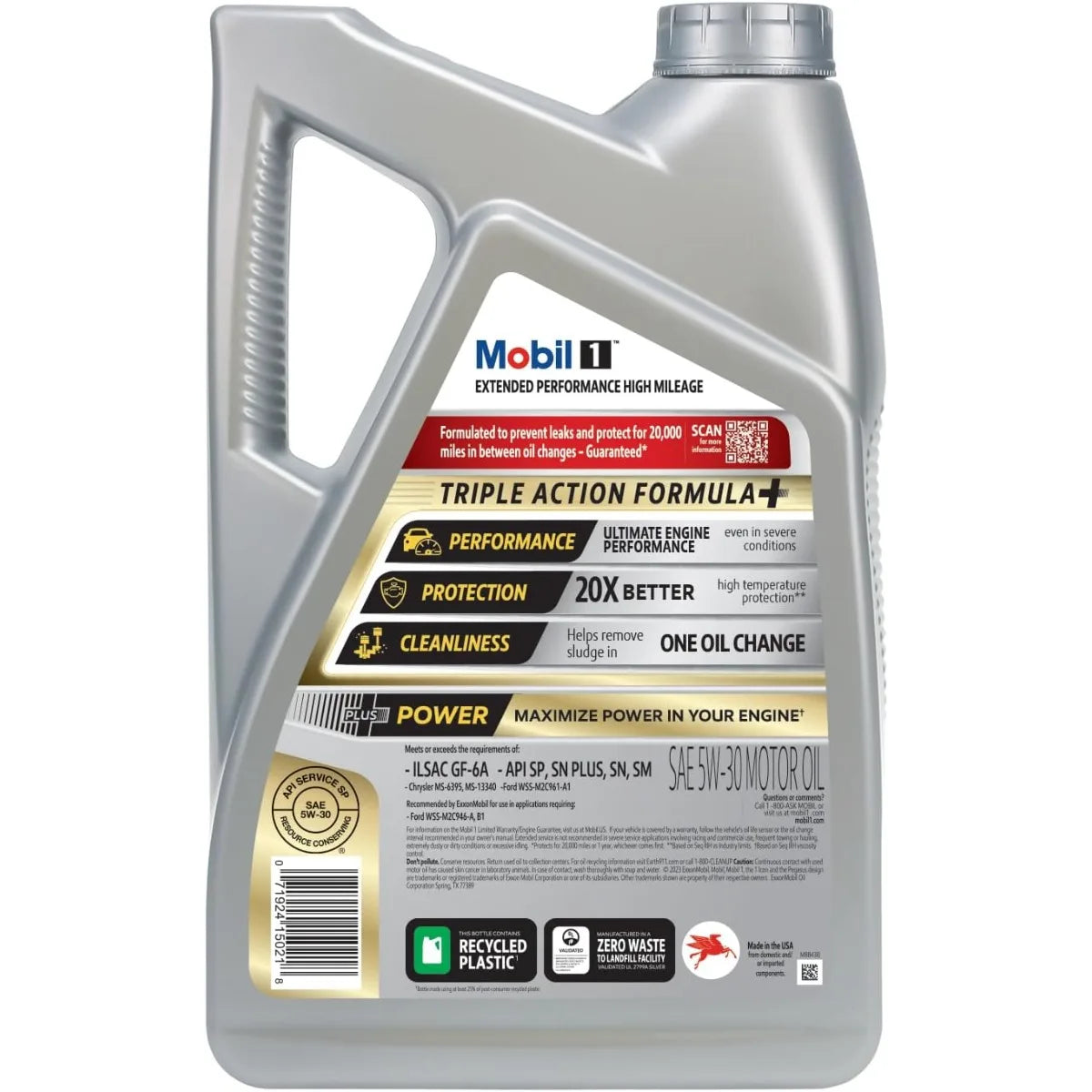Mobil 1 Extended Performance High Mileage Full Synthetic Motor Oil 5W30 5 Quart