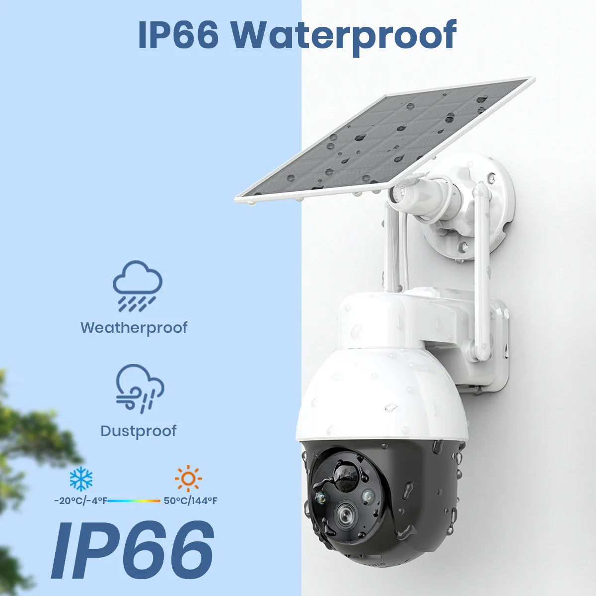 AOSU 3MP PTZ Solar Camera 5000mAh Battery Wireless 2.4GHz WiFi Outdoor CCTV Camera with PIR AI Detection and Two Way Audio