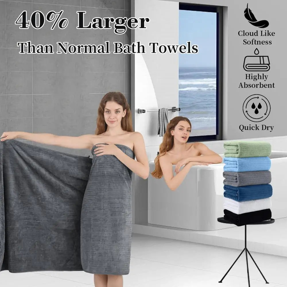 Extra Large Bath Towel Set of 4 Ultra Soft Fluffy Microfiber Bath Sheets Highly Absorbent Lightweight Fast Drying Durable Towels
