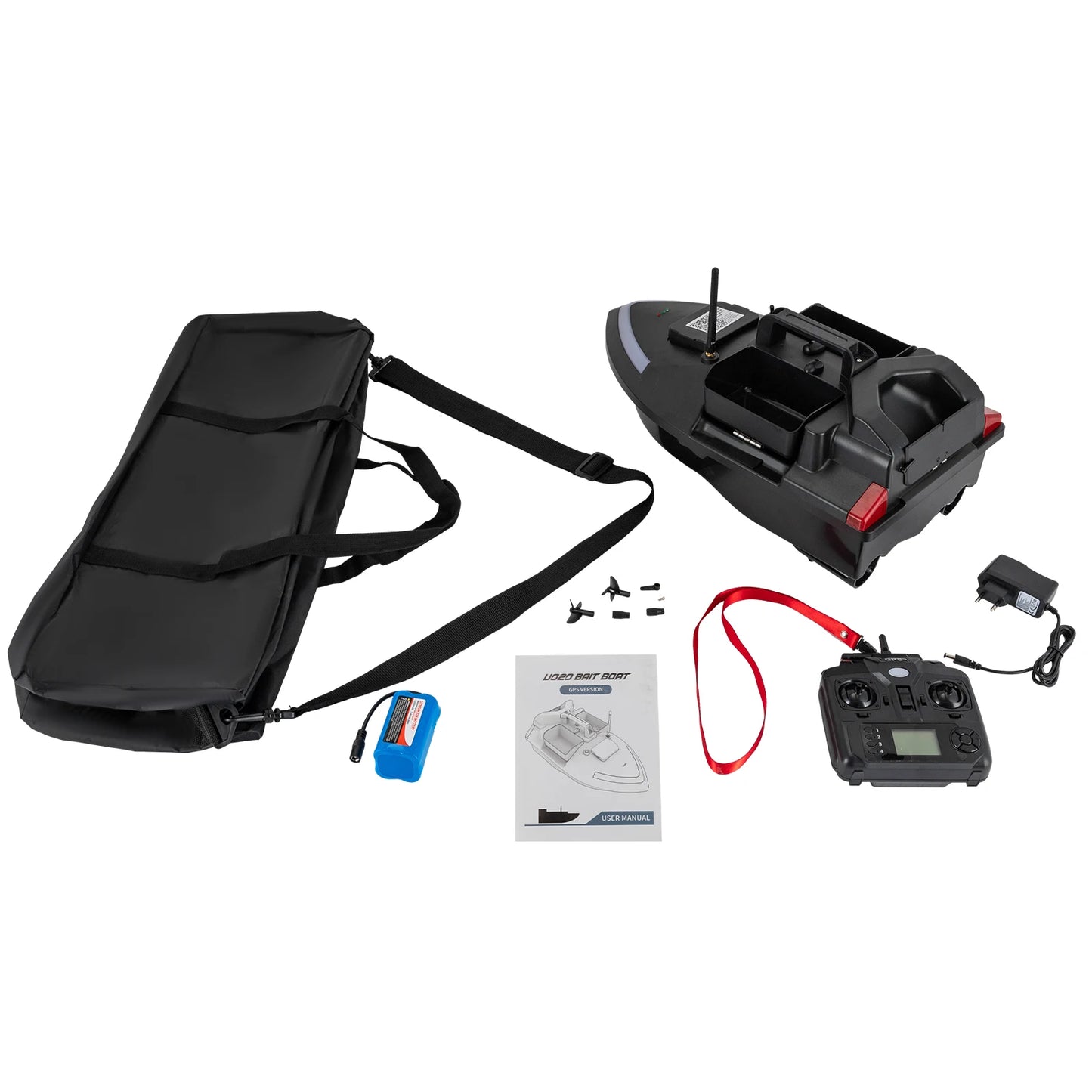 Rechargeable Fishing Bait Boat 500m Remote Control GPS Fish Finder with Charger