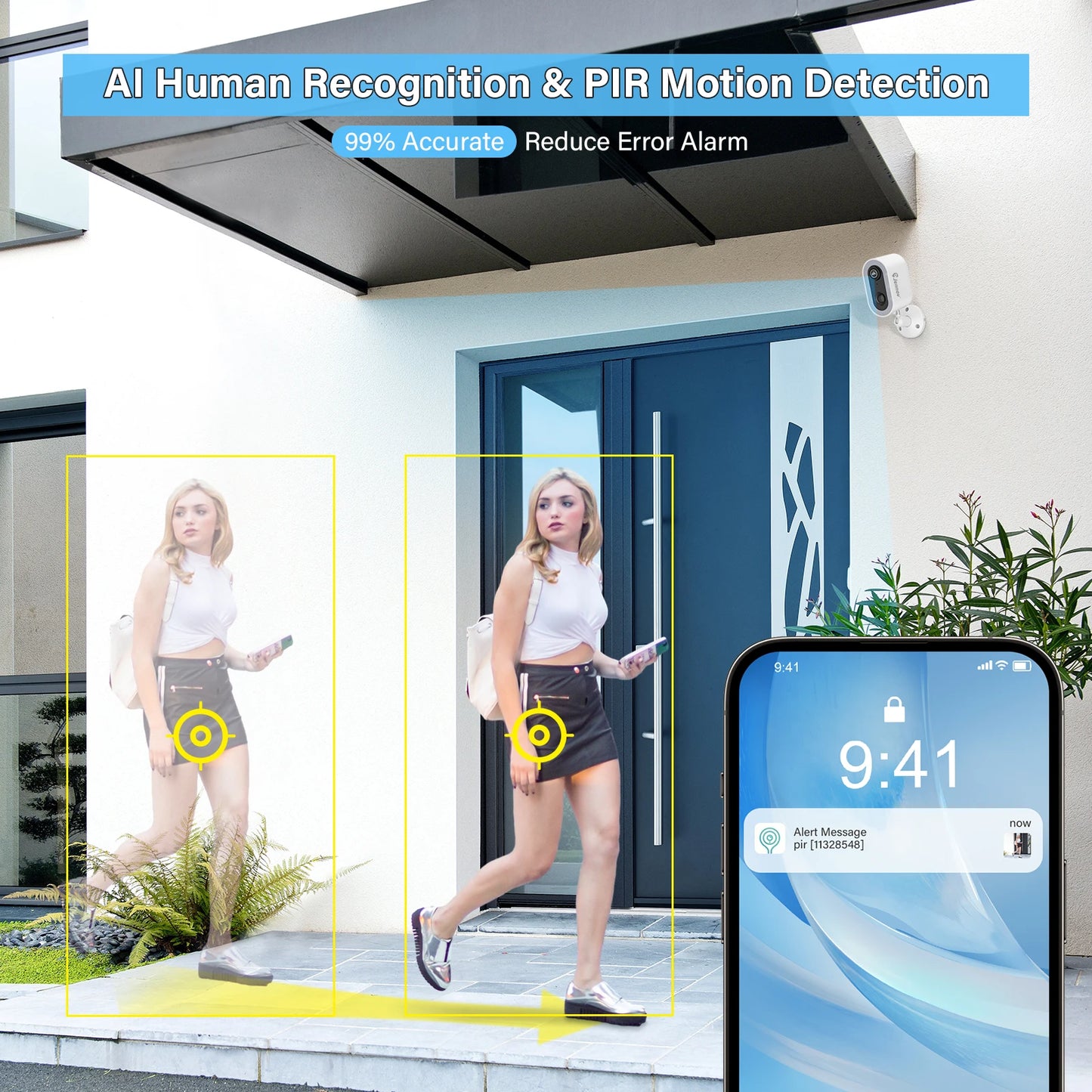 Jennov 5MP Wireless Security Camera Battery Powered with Color Night Vision and Two Way Talk for Outdoor Home Use