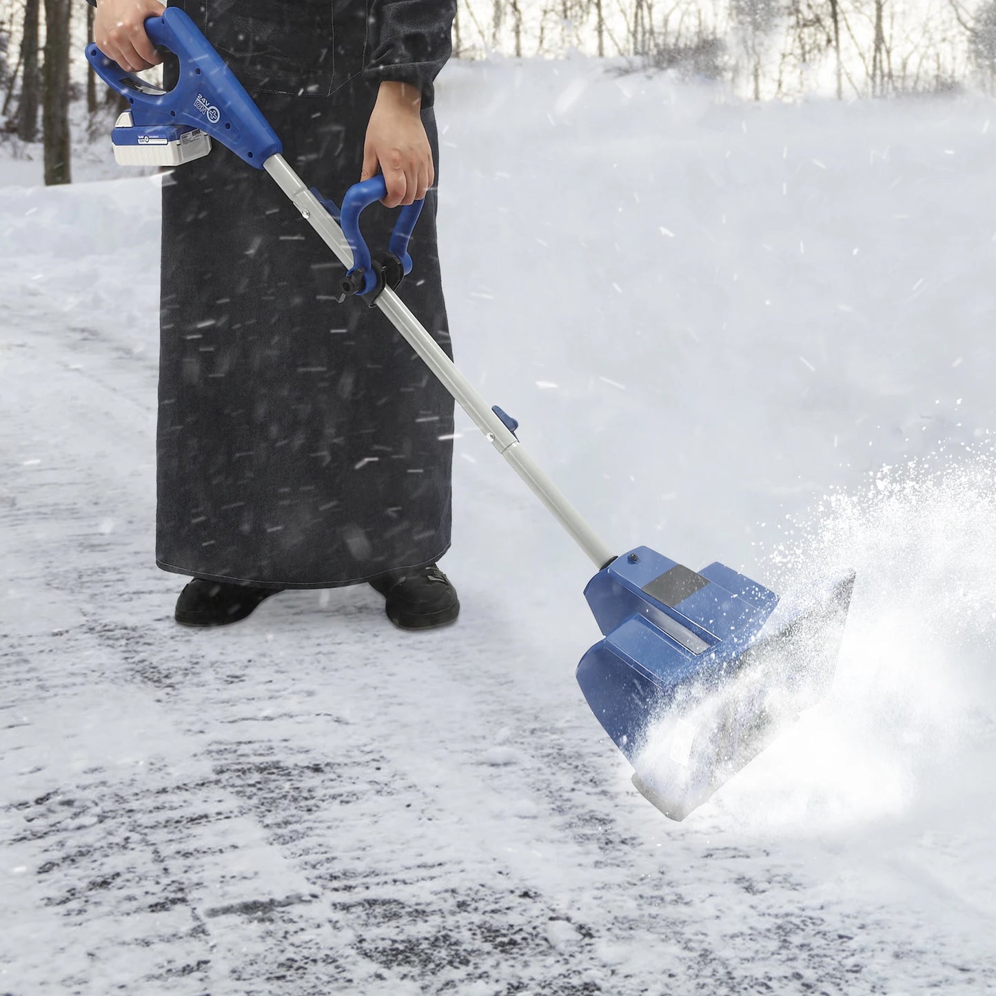 Bymaocar 24V Cordless Rechargeable Snow Thrower Small Electric Push Snow Blower