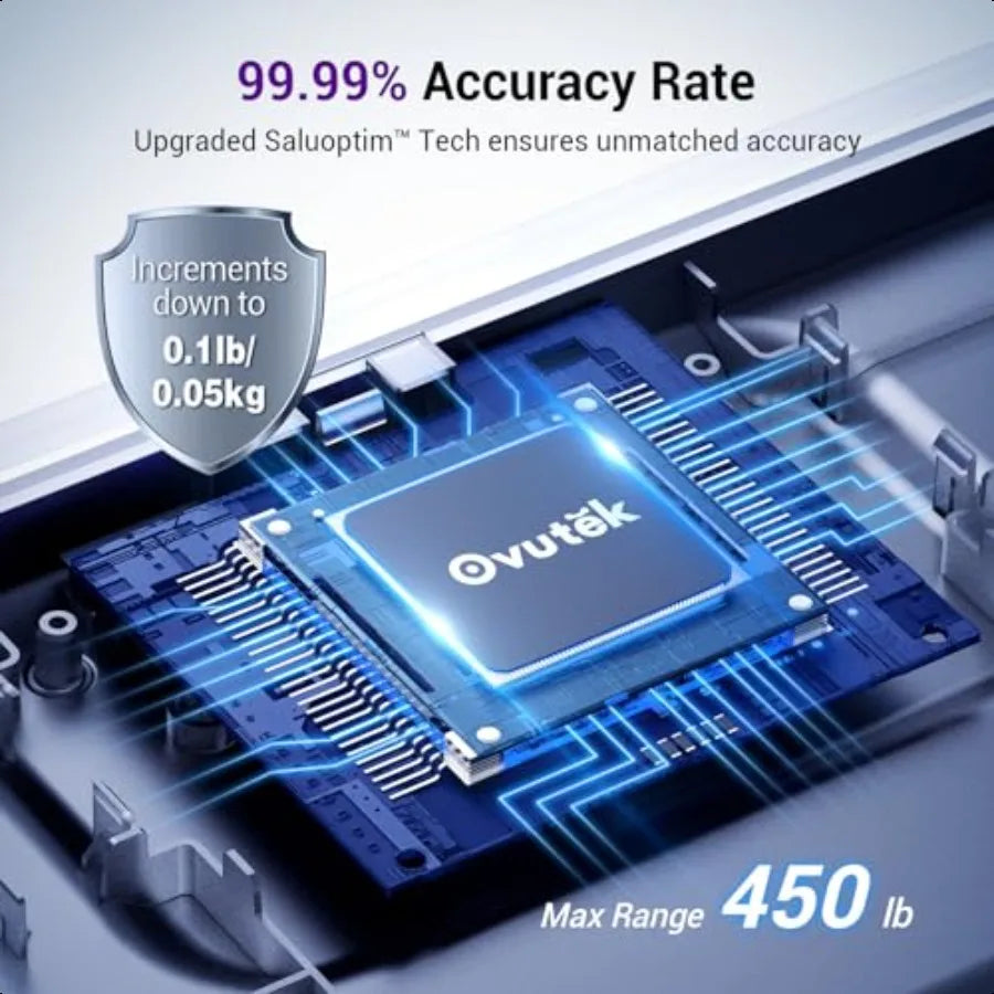 Digital Bathroom Scale 450lb 0.05lb Precision Automatic Weighing