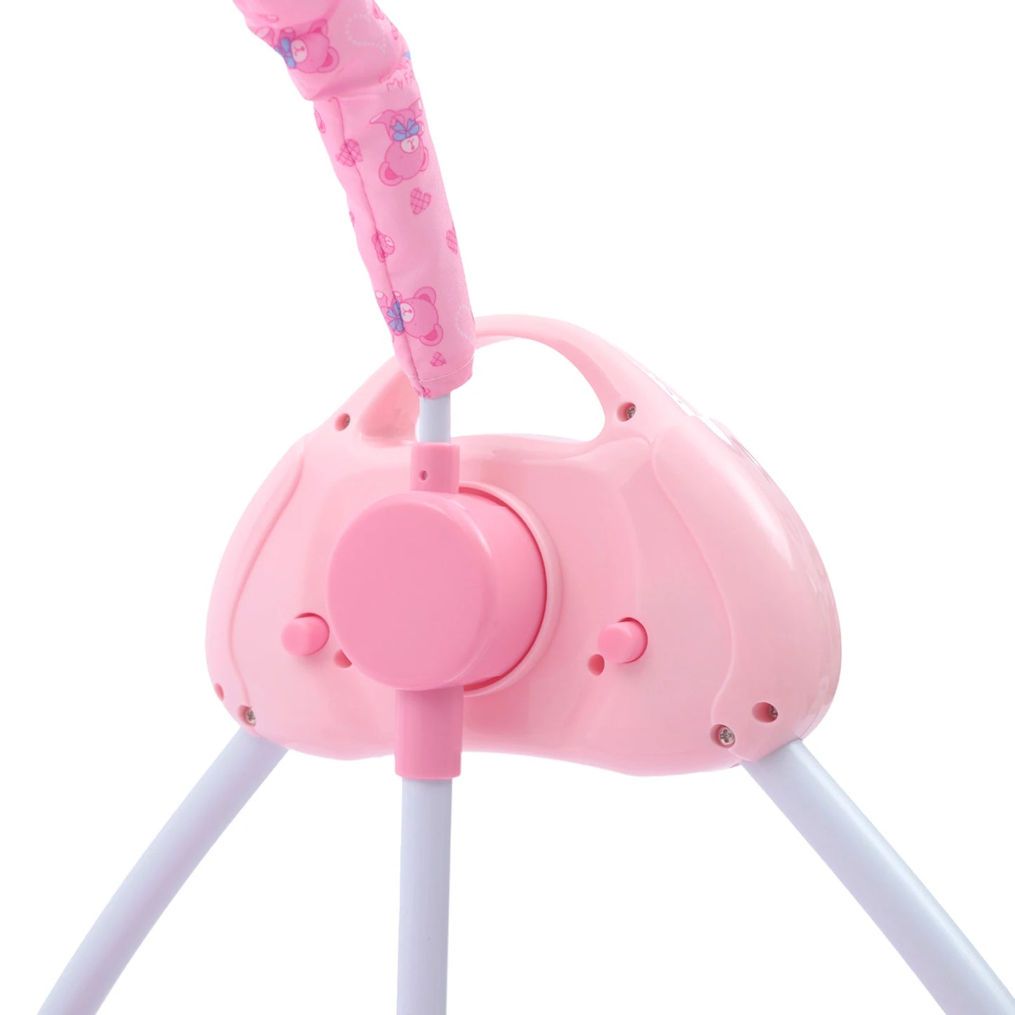 Baby Cradle Swing Remote Auto Swing Bed Cradle Portable Swing Stand Seat For 0 To 18 Months Baby Five Gears Adjustable Pink No Battery