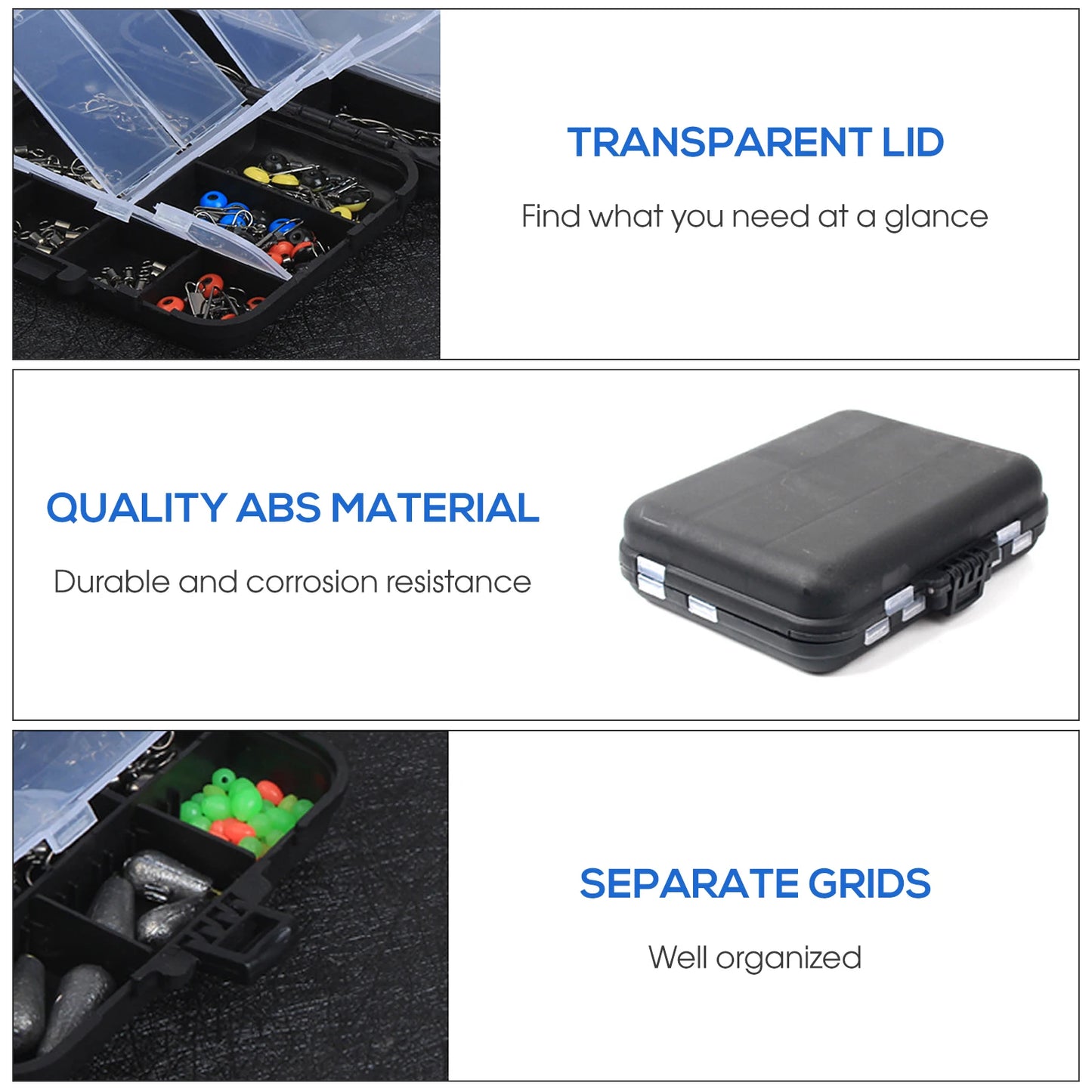 Fishing Accessories Set With Tackle Box Plier Jig Hooks Sinker Weight Swivels Snaps Sinker Slides