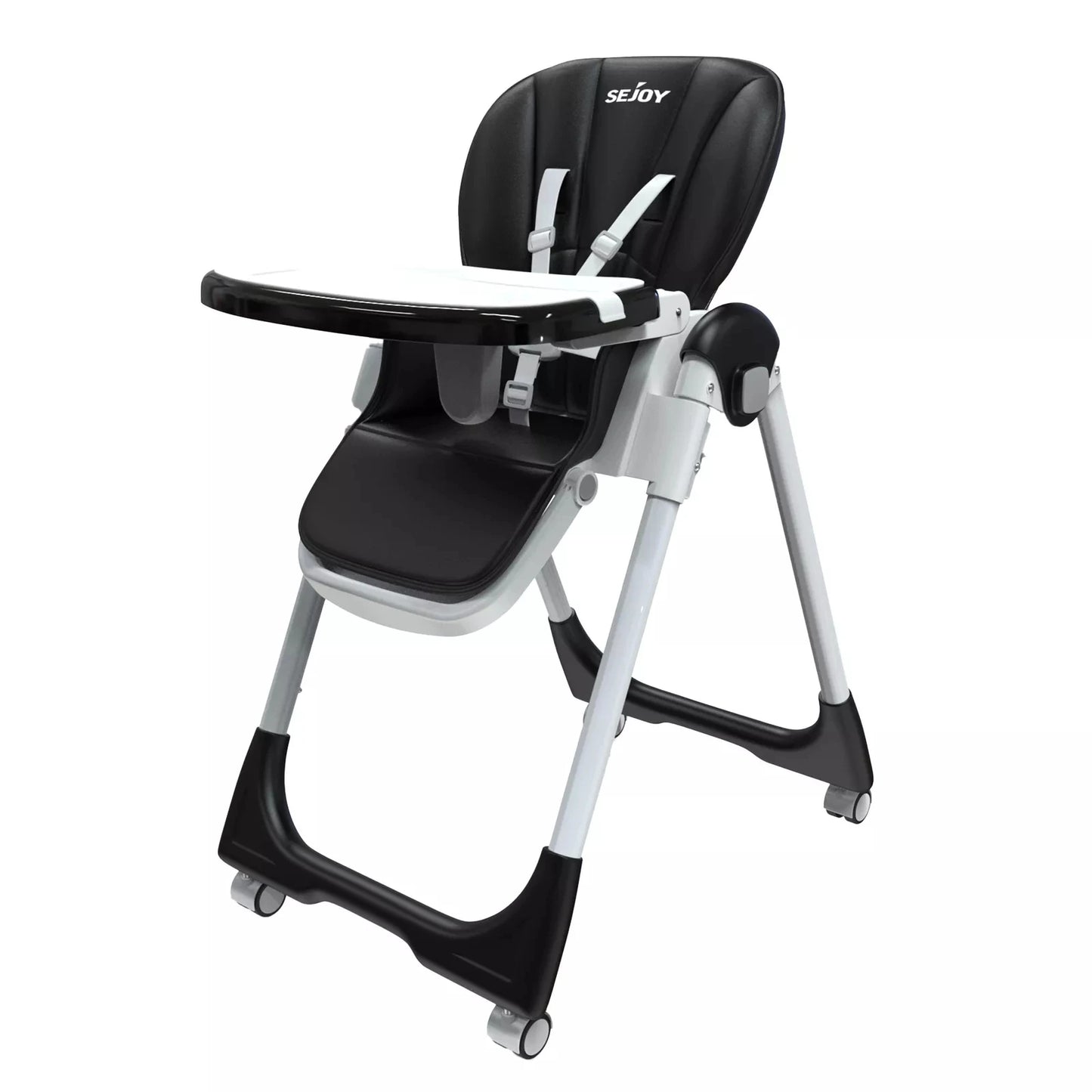Sejoy Baby High Chair Folding Convertible Removable Tray Adjustable Seat for Infants