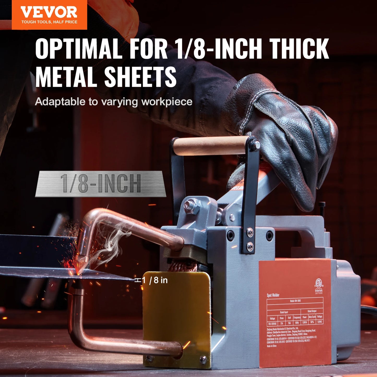 SucceBuy Portable Spot Welder 8KVA Handheld Welding Tip Gun Metal Sheet Spot Welding Machine for Stainless Steel Aluminum Sheet