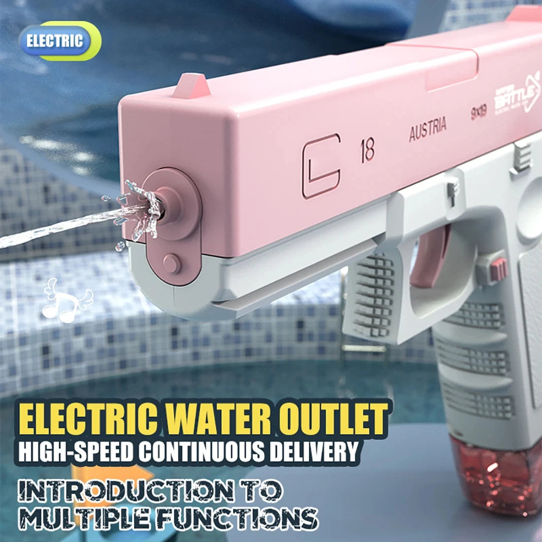 Electric Water Gun Toy High Pressure Strong Charging Energy Automatic Spray for Children