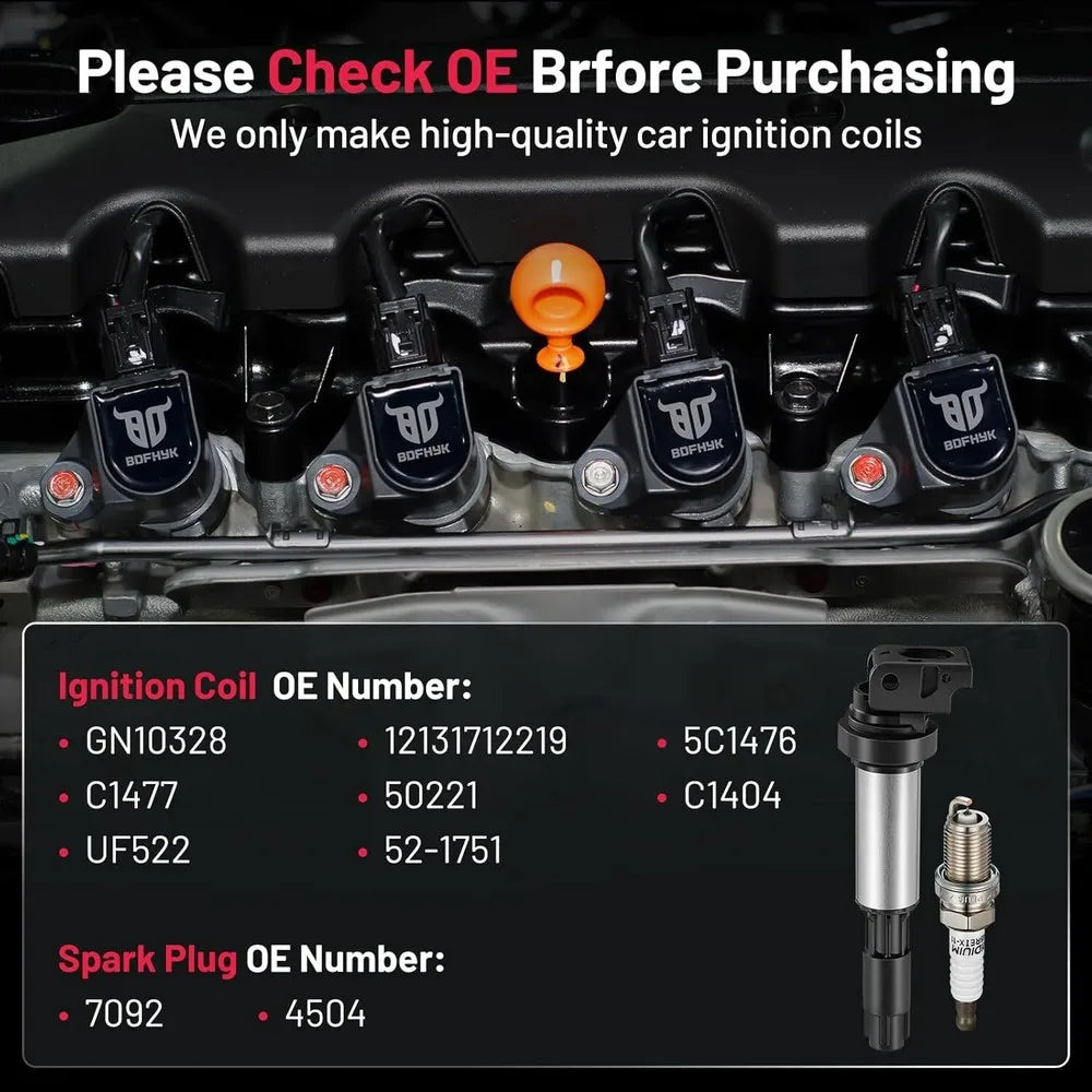 6 Ignition Coils And 6 Spark Plugs For BMW 325i 328i 330i