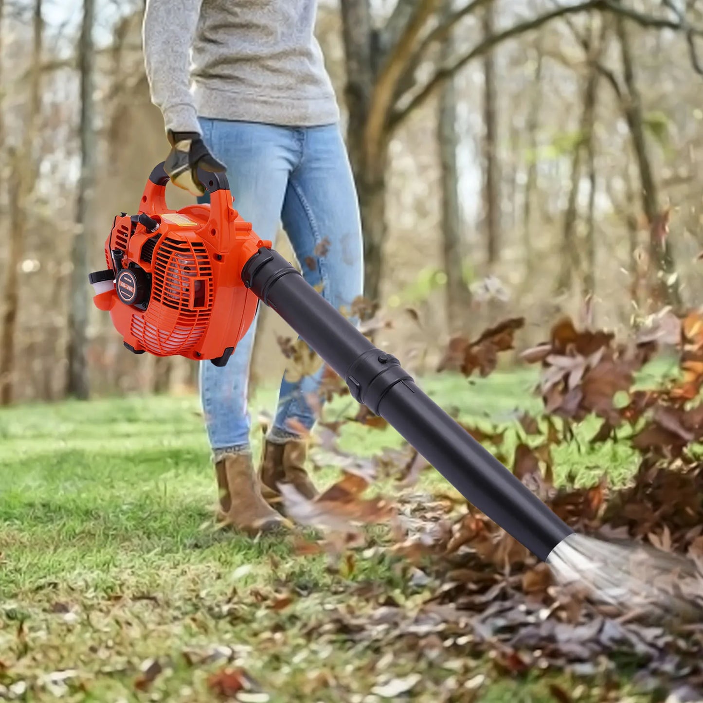 Gas Leaf Blower 25.4CC 2-Stroke Commercial Handheld Lawn Yard Cleaning Tool