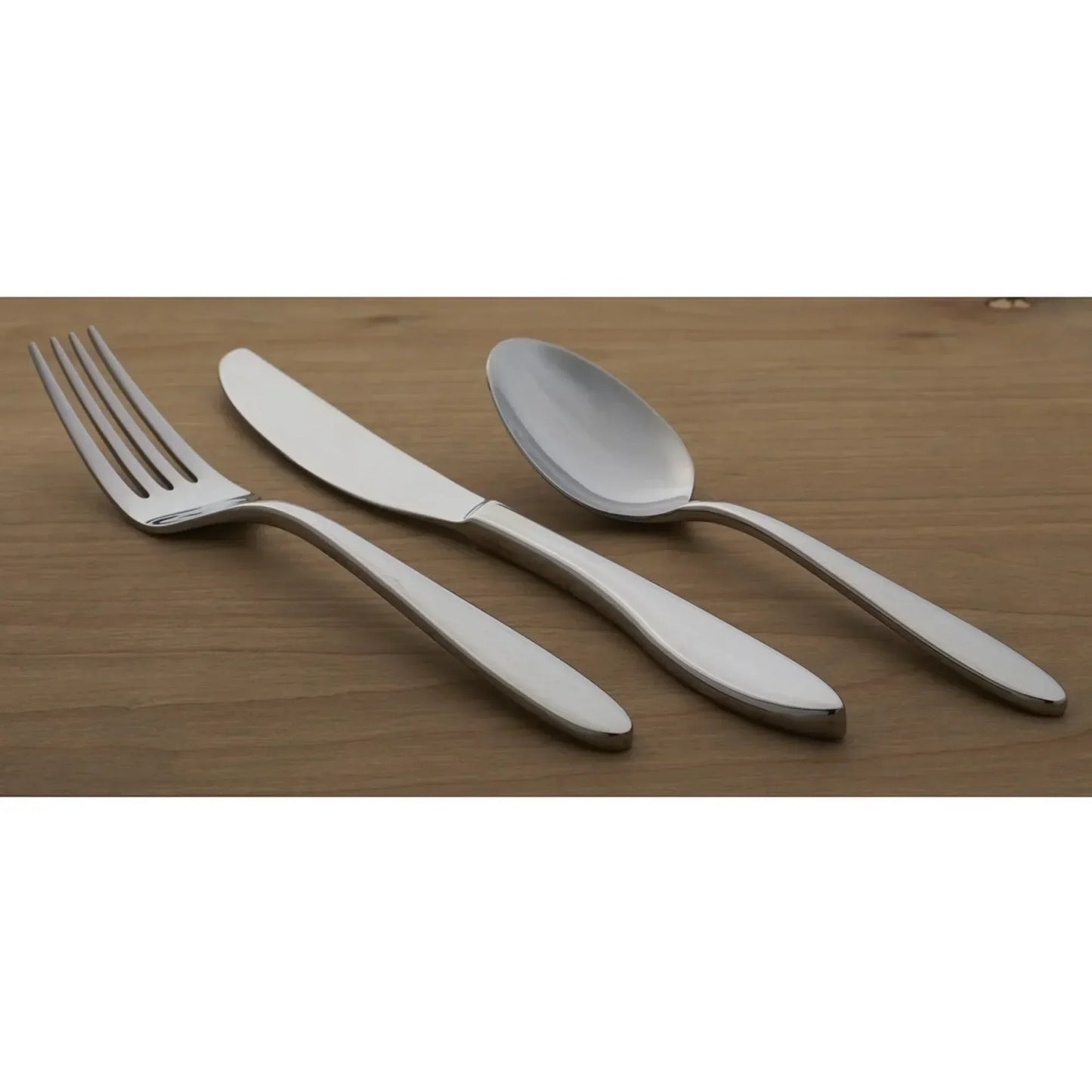 Stainless Steel Silverware Set For 4 With Wood Tray 20 Piece Dishwasher Safe