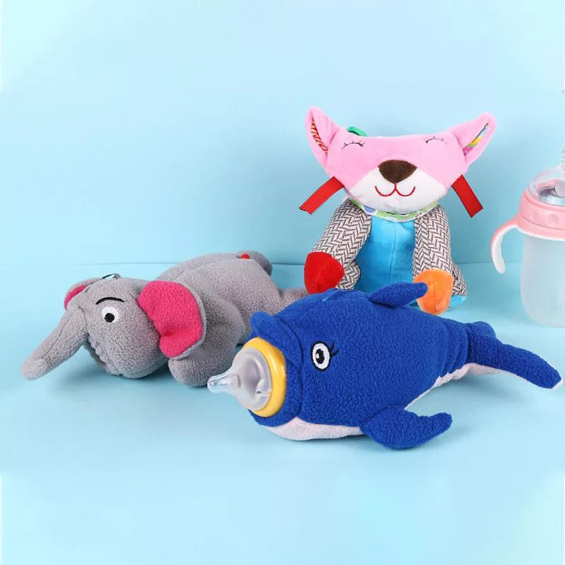 Feeding Bottles Bag Duck Milk Bottle Pouch Cover Toys Kawaii Plush Rabbit Baby Feeding Bottle Keep Warming Bag Baby Feeding Tool