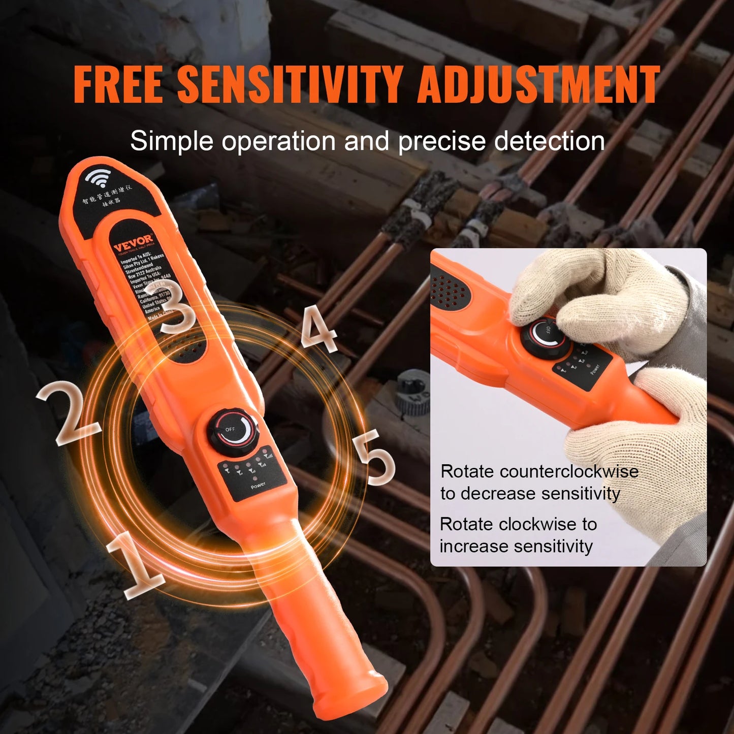 SucceBuy 30m Underground Pipe Locator Waterproof Sewer Wall Scanner For PVC