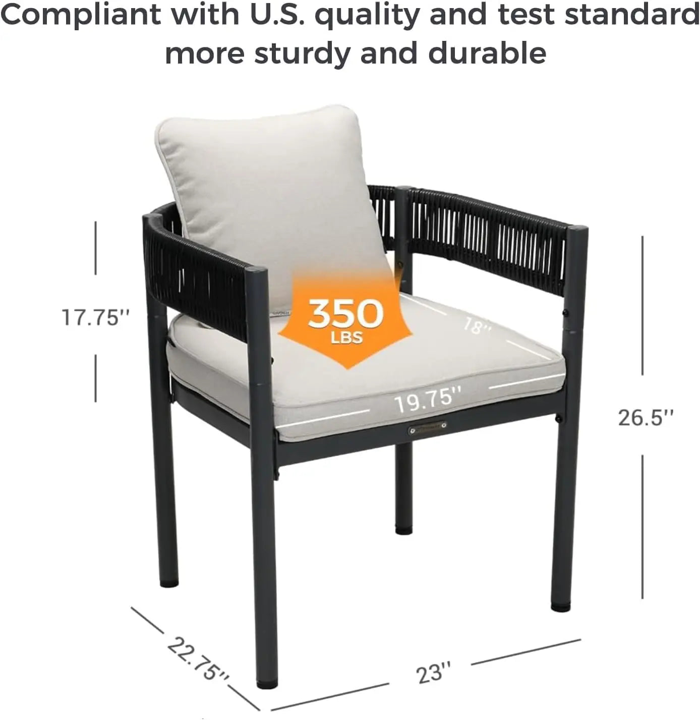 Outdoor Dining Set For 6 - 7 Piece Patio Table And Chairs Set With Metal Woven Wicker Fixed Chairs And Thickened Cushions