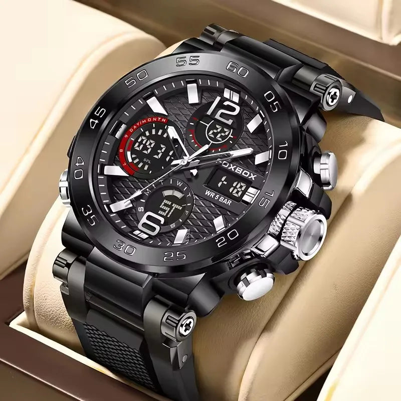 LIGE Luxury LED Display Men's Wristwatch Fashion Luminous Sport Waterproof Calendar Quartz Watch