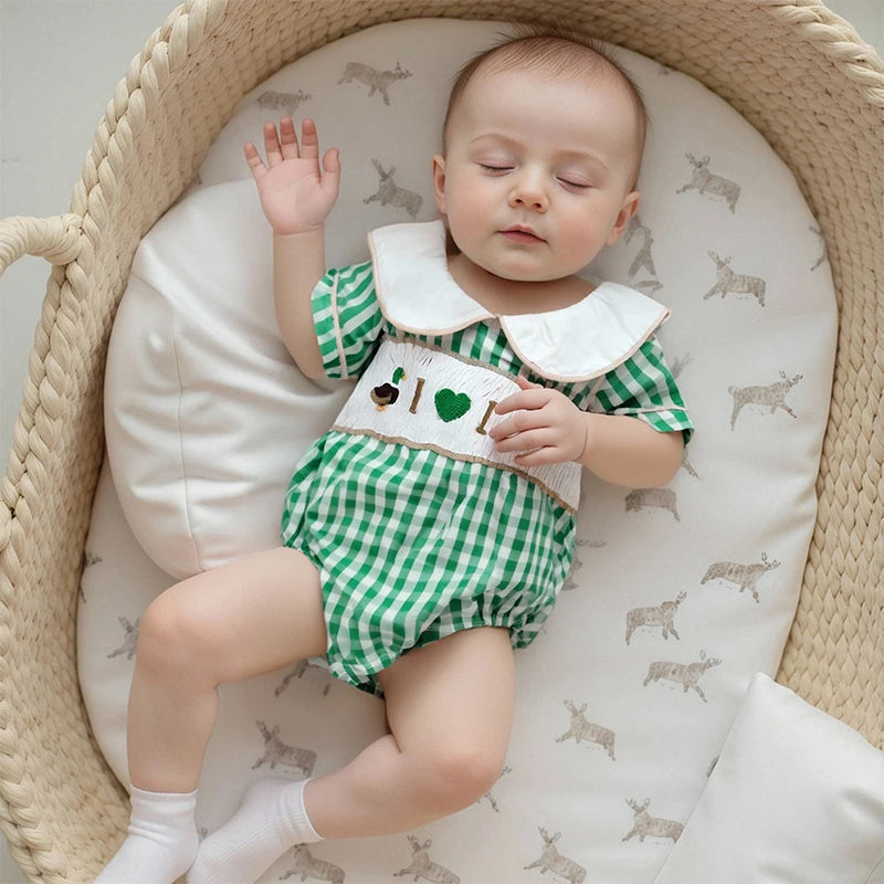 Infant Boys Sleeveless Romper Bear Applique Striped Cute