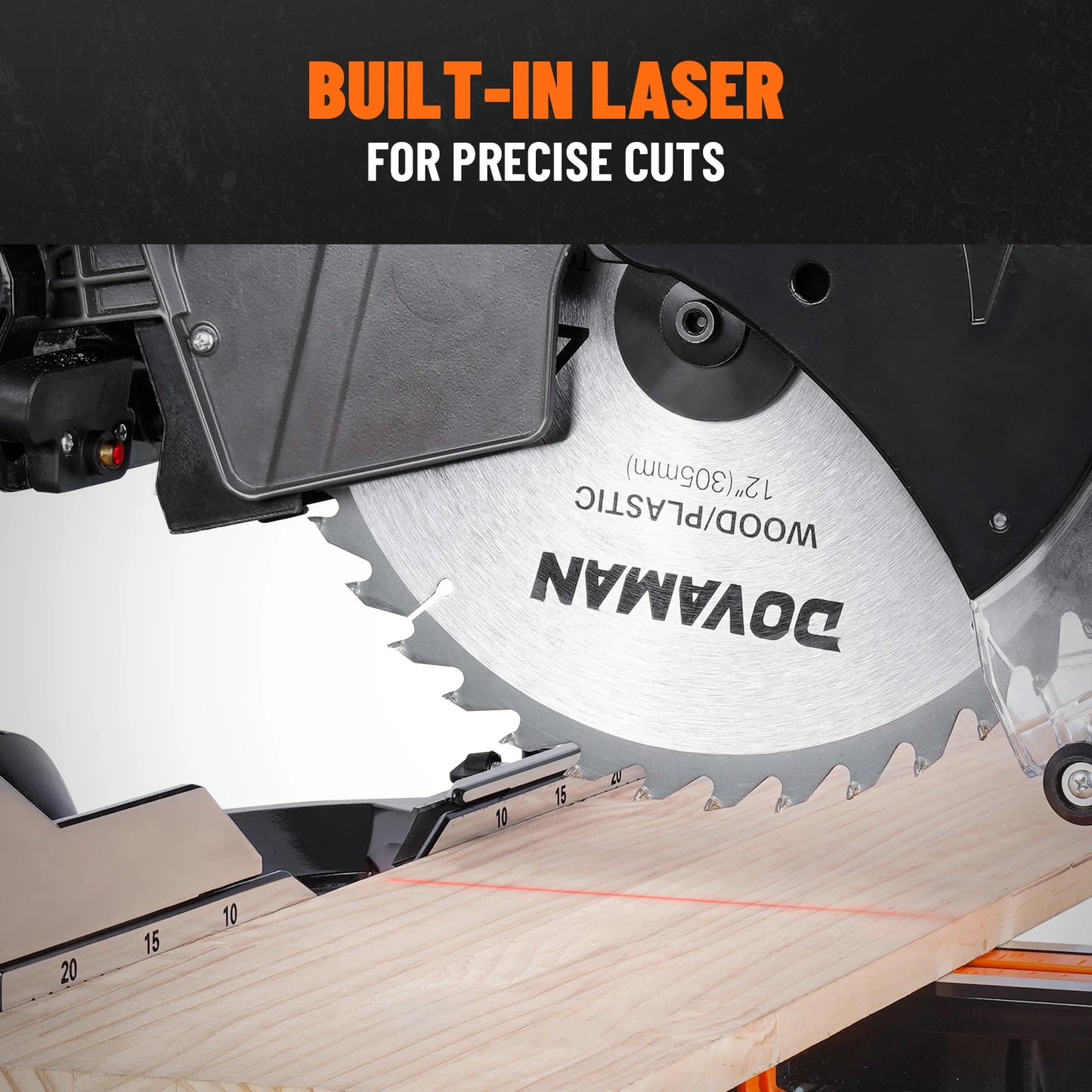 Dovaman 12 Inch Dual Bevel Sliding Miter Saw With Laser Guide 3800 RPM Corded
