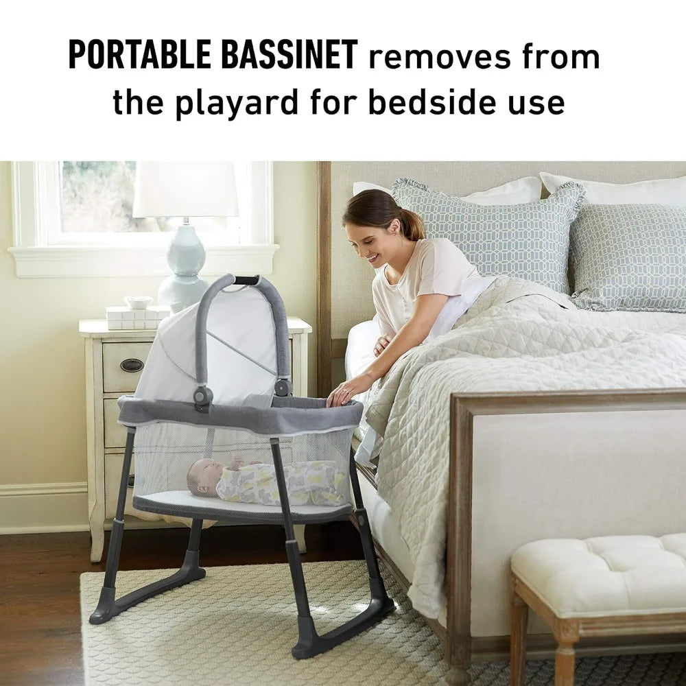 High Quality Pack N Play Day2Dream Travel Bassinet Playard with Portable Bassinet Diaper Changer and Easy Cleanup