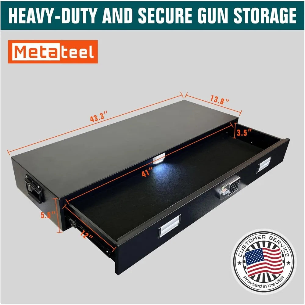Under Bed Gun Safe Drawer for AR Rifle Long Storage Case for Car Trunk Gun Storage Rifle Safes for Home Rifle and Pistols